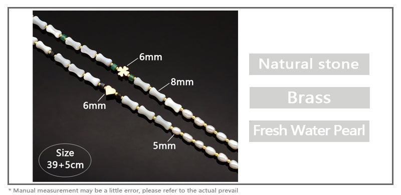 New Simple Design Wholesale Custom Trendy Handmade Manufacture Natural Stone Beads Jewelry Fresh Water Pearl Necklace