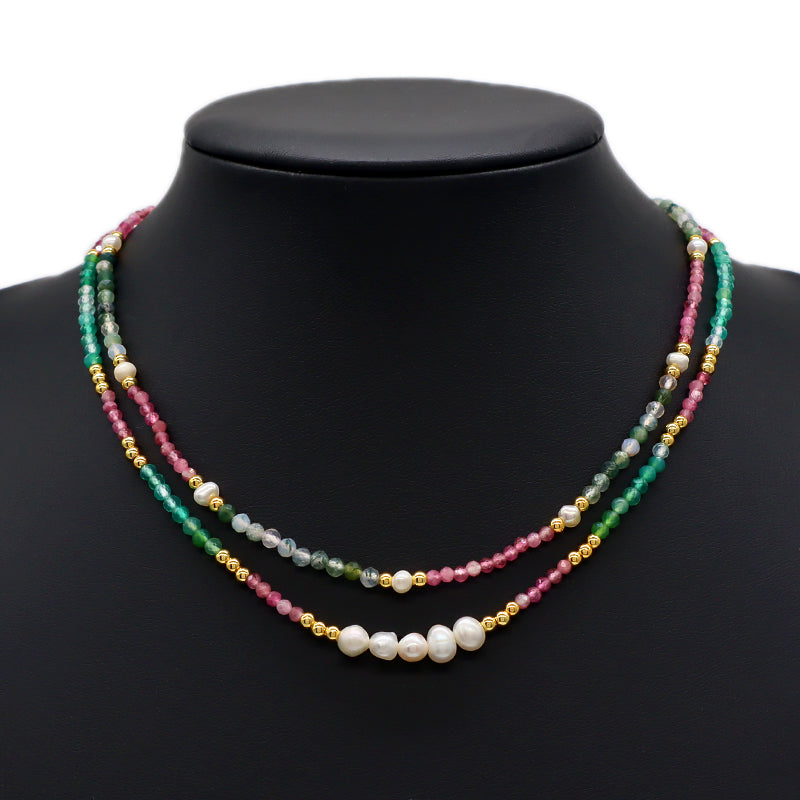 Natural Stone Fresh Water Pearl Handmade Necklace