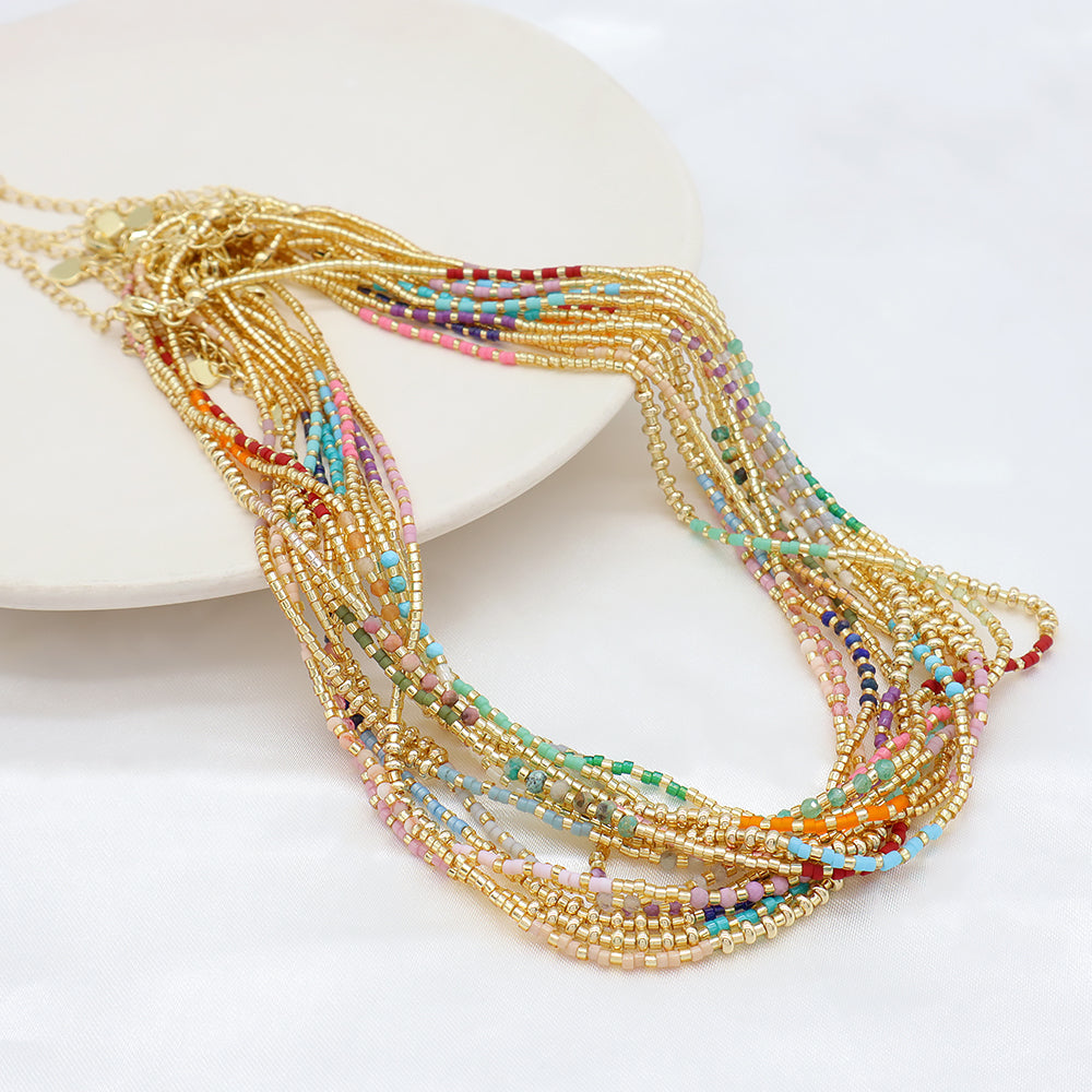 Custom Colorful Miyuki Natural Stone Beads Handmade Necklace