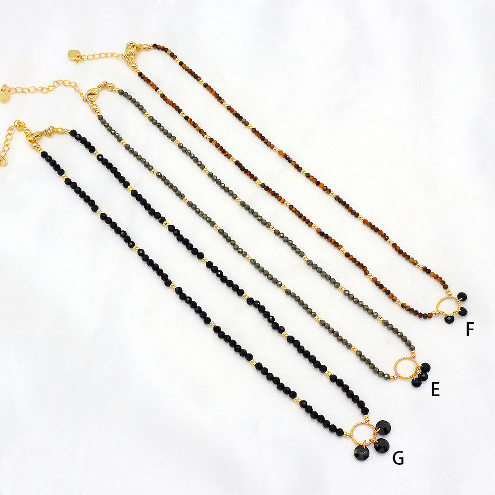 Natural Stone Beads With 925 Sterling Silver Handmade Necklace