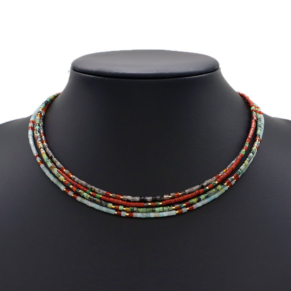 Custom Multi-color Natural Stone Beads Handmade Necklace