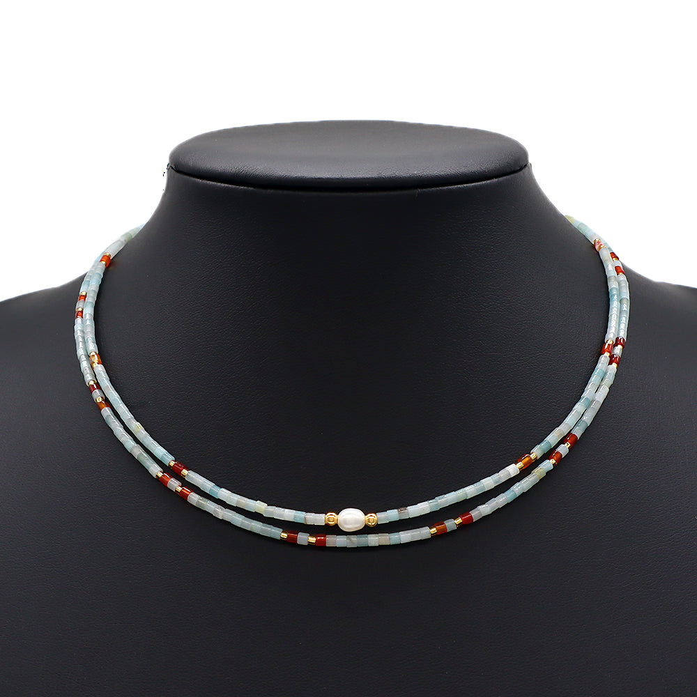 Custom Multi-color Natural Stone Beads Handmade Necklace