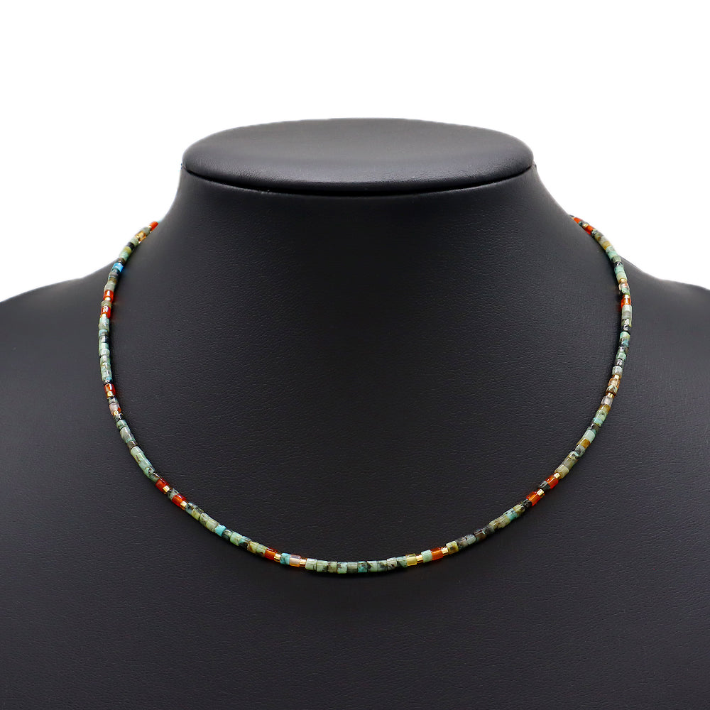 Custom Multi-color Natural Stone Beads Handmade Necklace