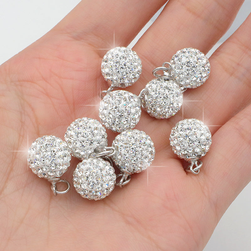 DIY Wholesale Handmade 925 Sterling Silver Custom Fashion Women Clay Crystal Bead Charm Jewelry Necklace Pendant