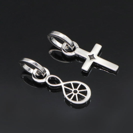 Platinum Plated Custom Trendy Women Openable Clasp Accessories 925 Sterling Silver Cross Pendant For Teen Girl Women