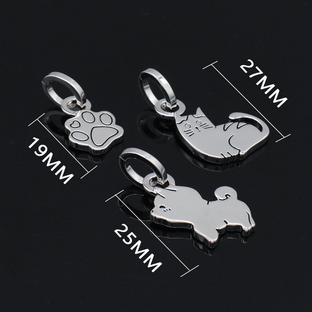 Wholesale Custom Women Jewelry Platinum Plated Openable Clasp Cute Cat Claw Dog Cat Charm 925 Sterling Silver Pendant