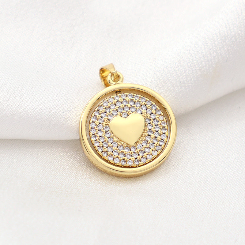 Factory Wholesale Custom Cross Charm Pendant Jewelry Micro Pave CZ Gold Plated Heart Evil Eyes Cross Necklace Pendant For Women