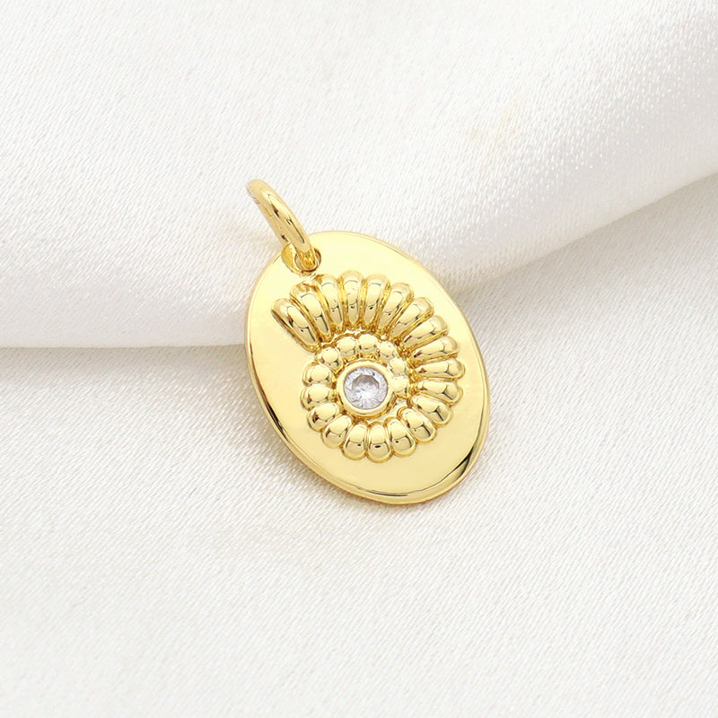 New Arrival Custom Fashion Women Evil Eyes Jewelry Charm Diy Gold Plated CZ Snail Flower Turkish Evil Eyes Pendant For Necklace