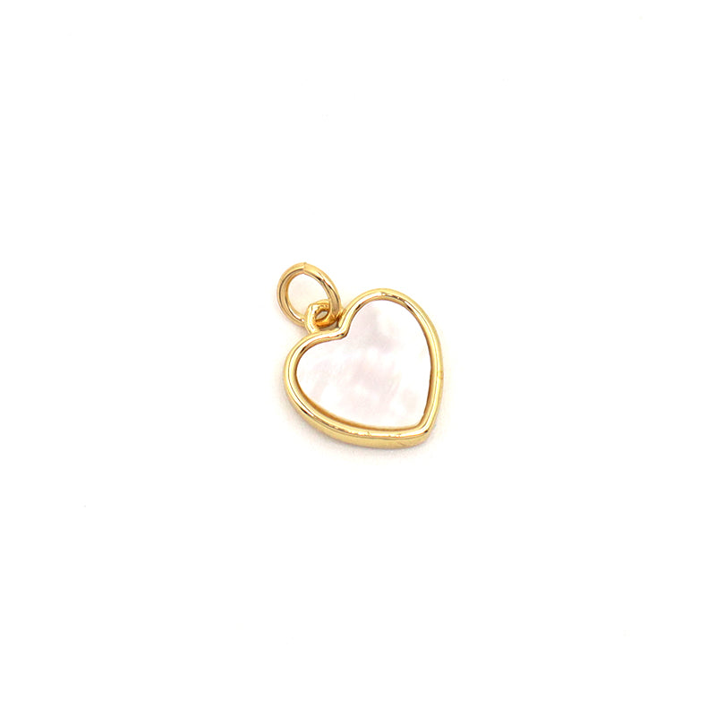 Newest Custom Shell Heart Charm Necklace Pendant Jewelry Gold Plated Love Heart Shell Natural Stone Pendant For Jewelry Making