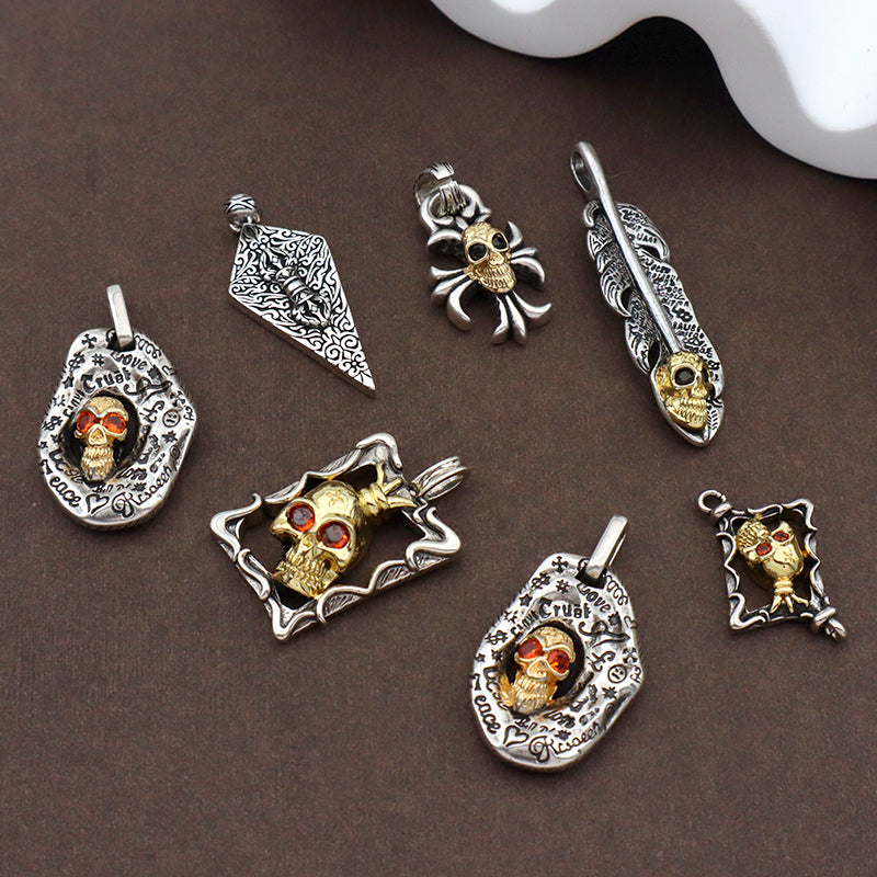 Hot Selling China Factory Wholesale Manufacture Fashion Custom Wholesale Gold Plated Vintage Skull Pendant For Necklace