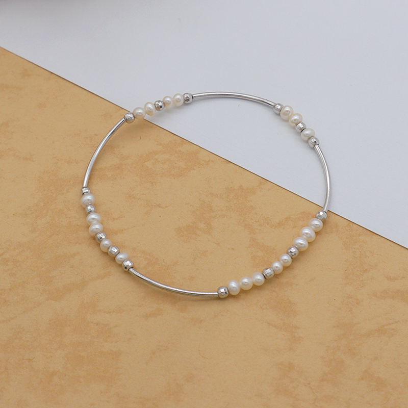 2021 trendy bracelet High quality natural fresh water pearl 925 sterling silver bracelets beaded bracelet