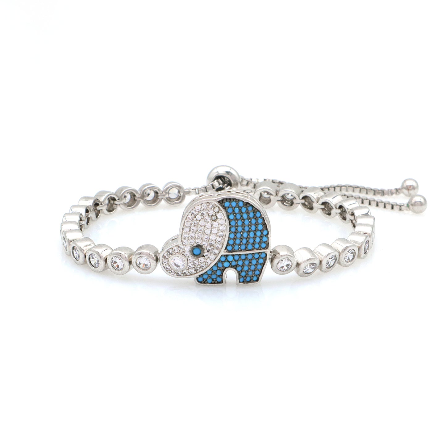 High Quality Elephant Hand Heart Eye Charm bangle bracelet jewelry set Micro Pave CZ rhodium luxury evil eyes bracelet for women
