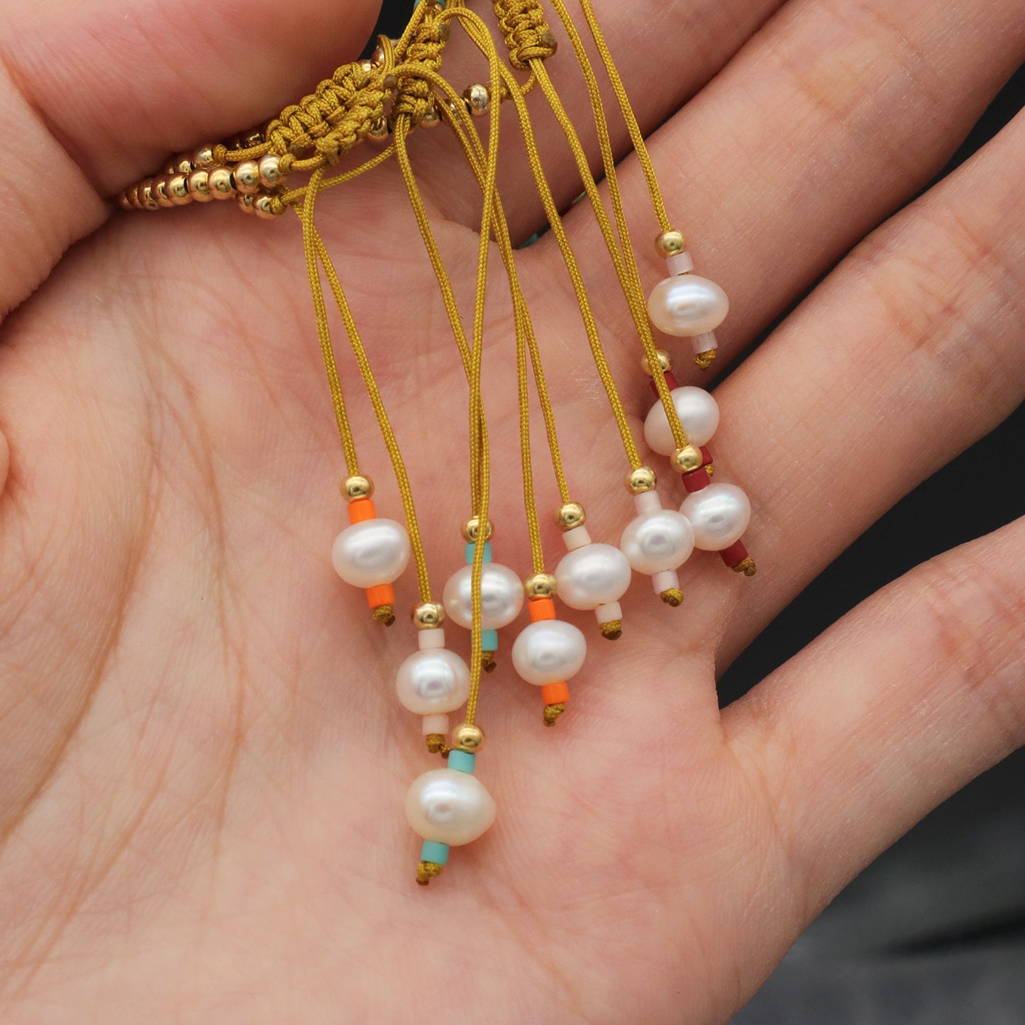 Elegant handmade Women fresh water pearl gold plated silver beads Natural Stone Beads Jewelry Ajustable miyuki beaded bracelet