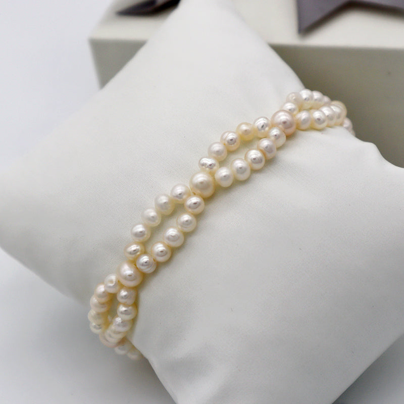 Handmade woman brass beads real fresh water pearl jewelry with brass beads bracelet