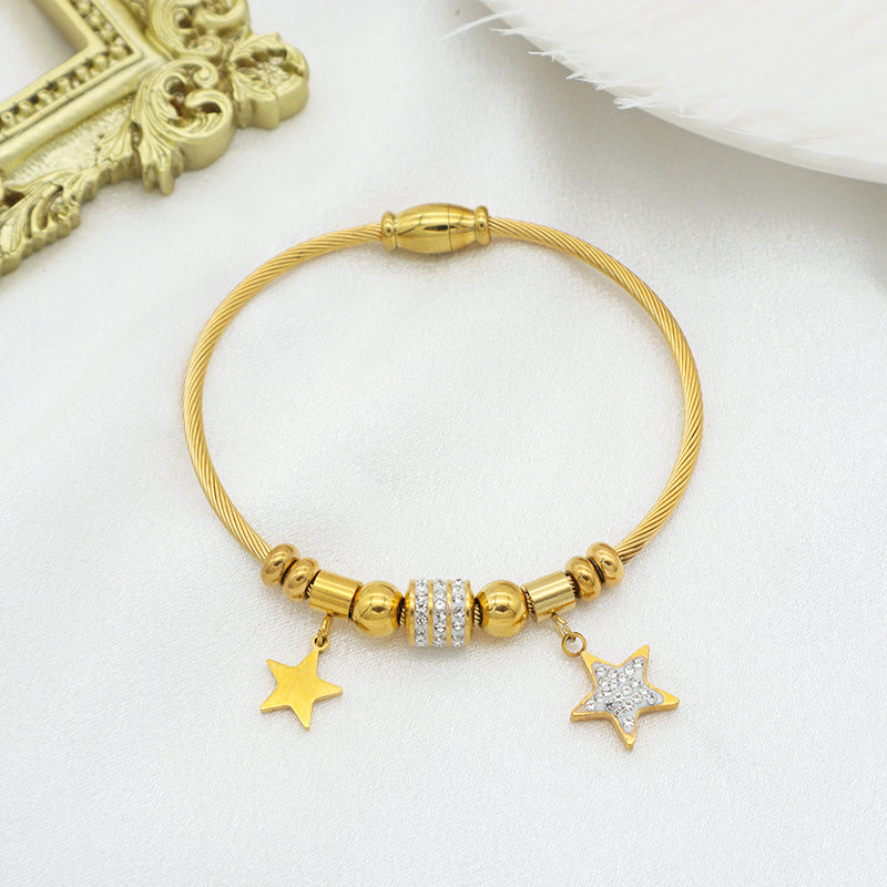 2023 Trendy jewelry 18K gold plated stainless steel bracelet charm bracelets