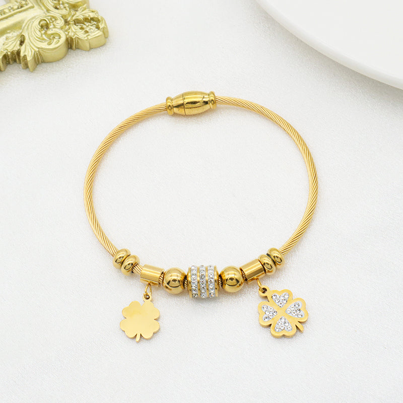 2023 Trendy jewelry 18K gold plated stainless steel bracelet charm bracelets
