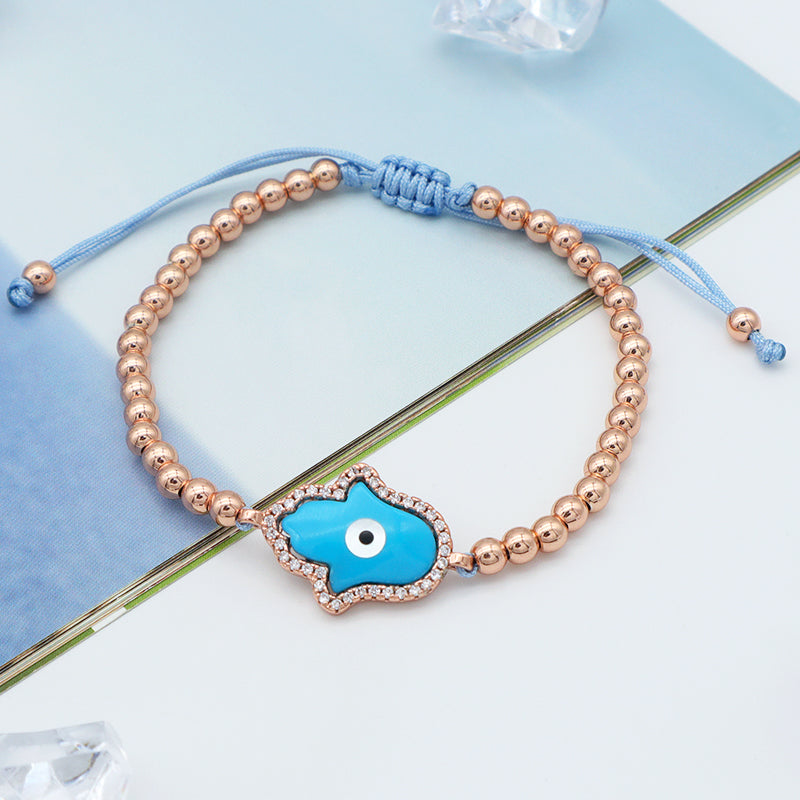 2023 good quality women jewelry gold plated adjustable beaded eye charm bracelet turkish eye evil eyes bracelet