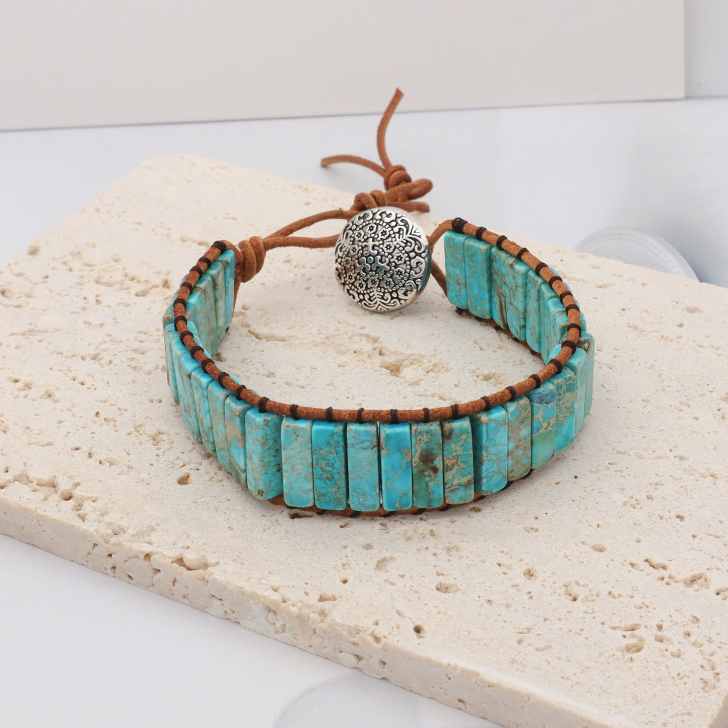 Personality Custom Natural Stone Jewelry Bracelet Bangle Ajustable Handmade Braided Rope Natural Stone Bracelet for Women