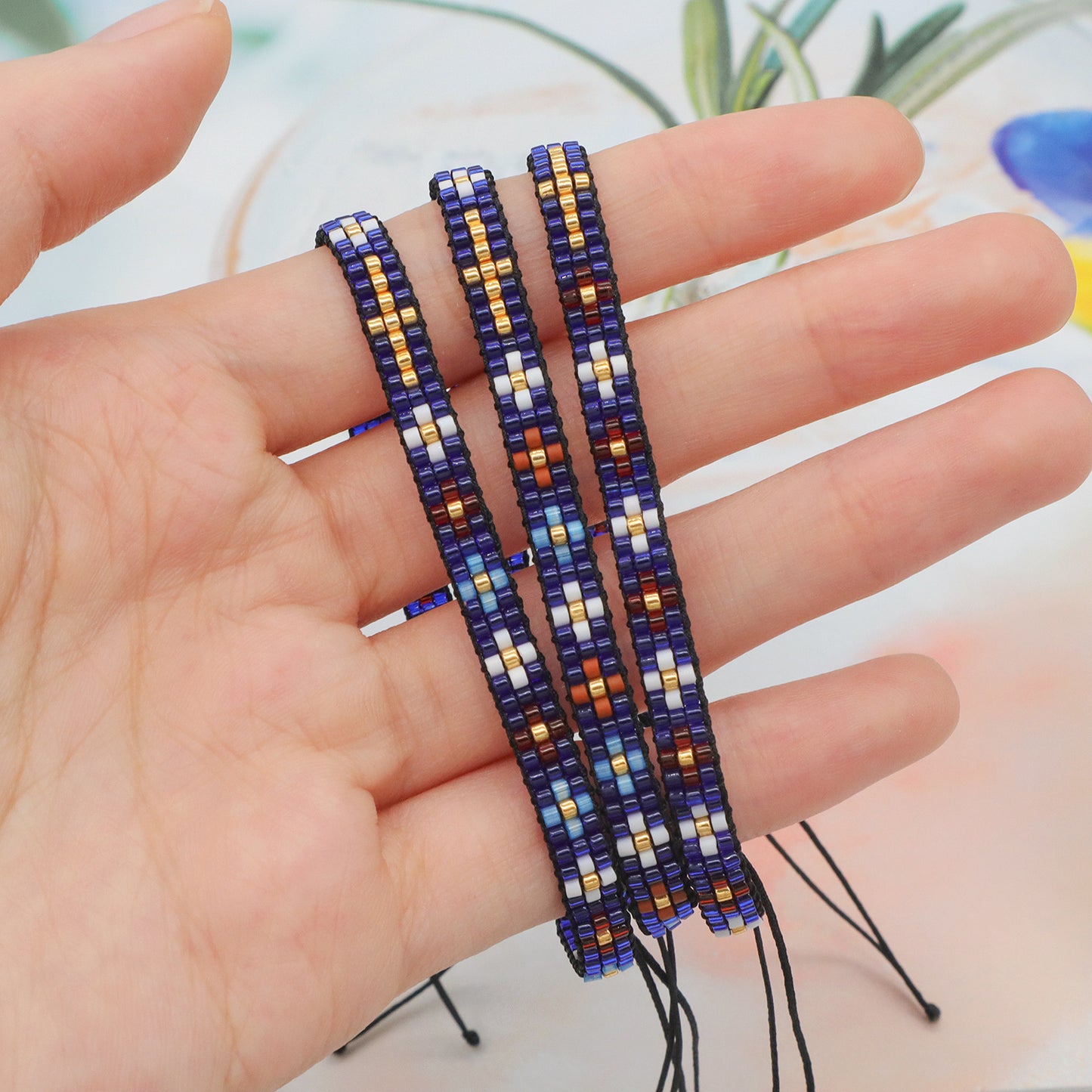 Newest Customized handmade Trendy Cross Flower miyuki bracelet bangle jewelry adjustable Miyuki Beads Bracelet for women