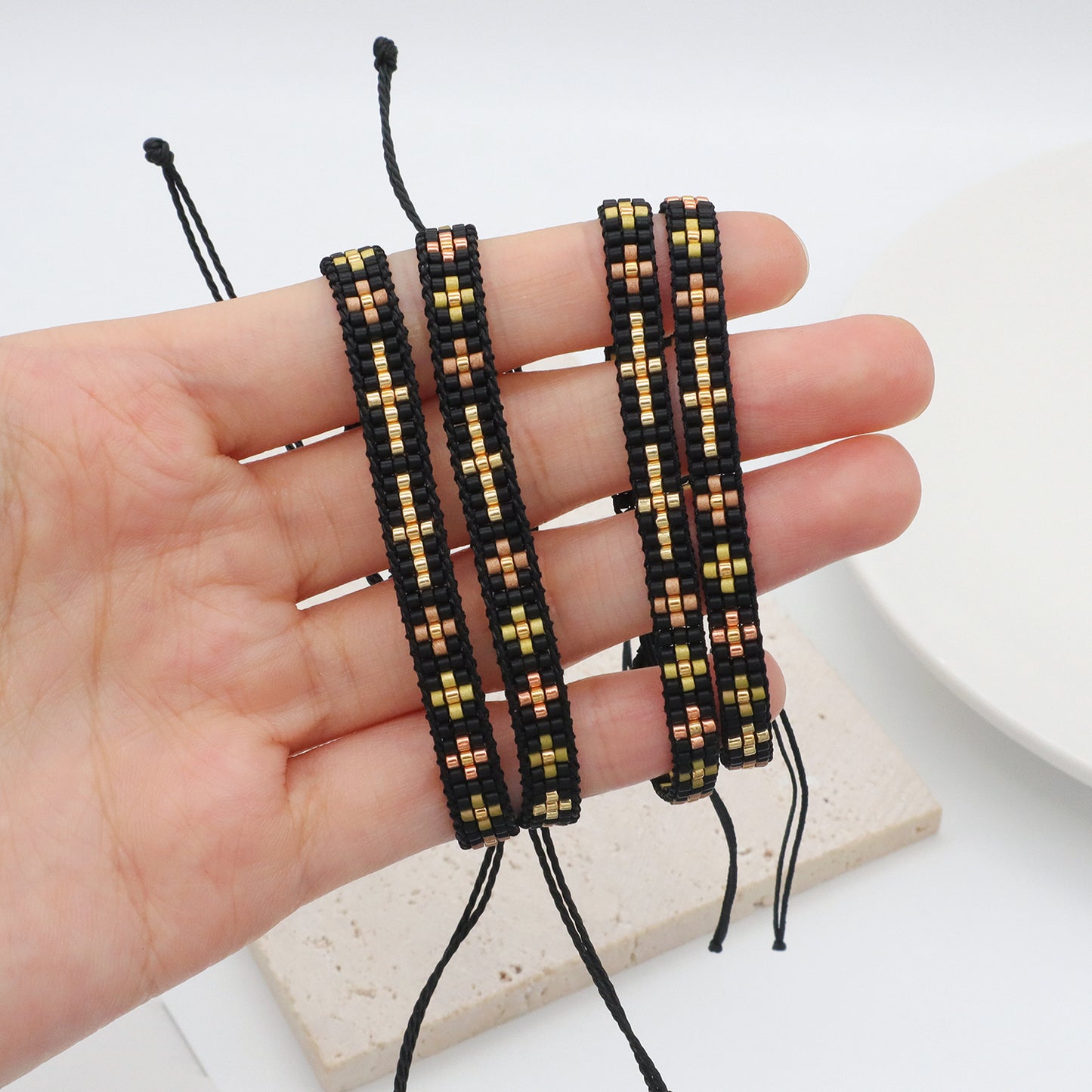 Women Fashion Customized Woven Cross Miyuki Seed Beads bracelet bangle jewelry Bohemian adjustable Handmade Miyuki Bracelet