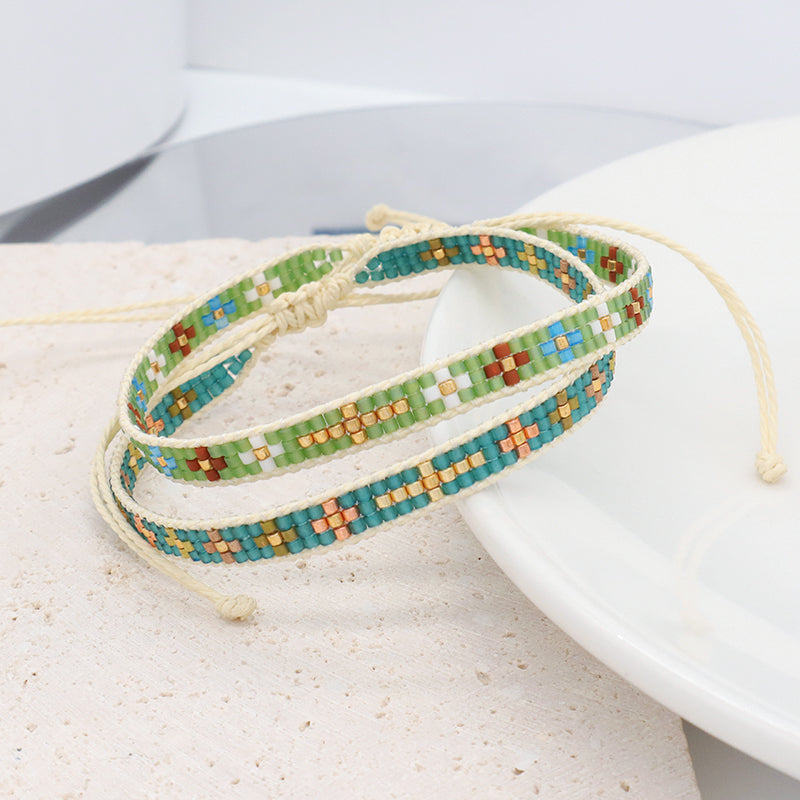 Wholesale Trending Jewelry Custom Women adjustable Seed Beads Friendship Miyuki bracelet Handmade Colorful Woven Miyuki bracelet