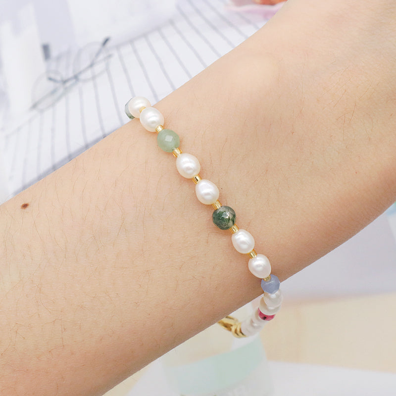 New Wholesale custom Handmade miyuki natural stone beaded bracelets jewelry fresh water pearl bracelet for women girls