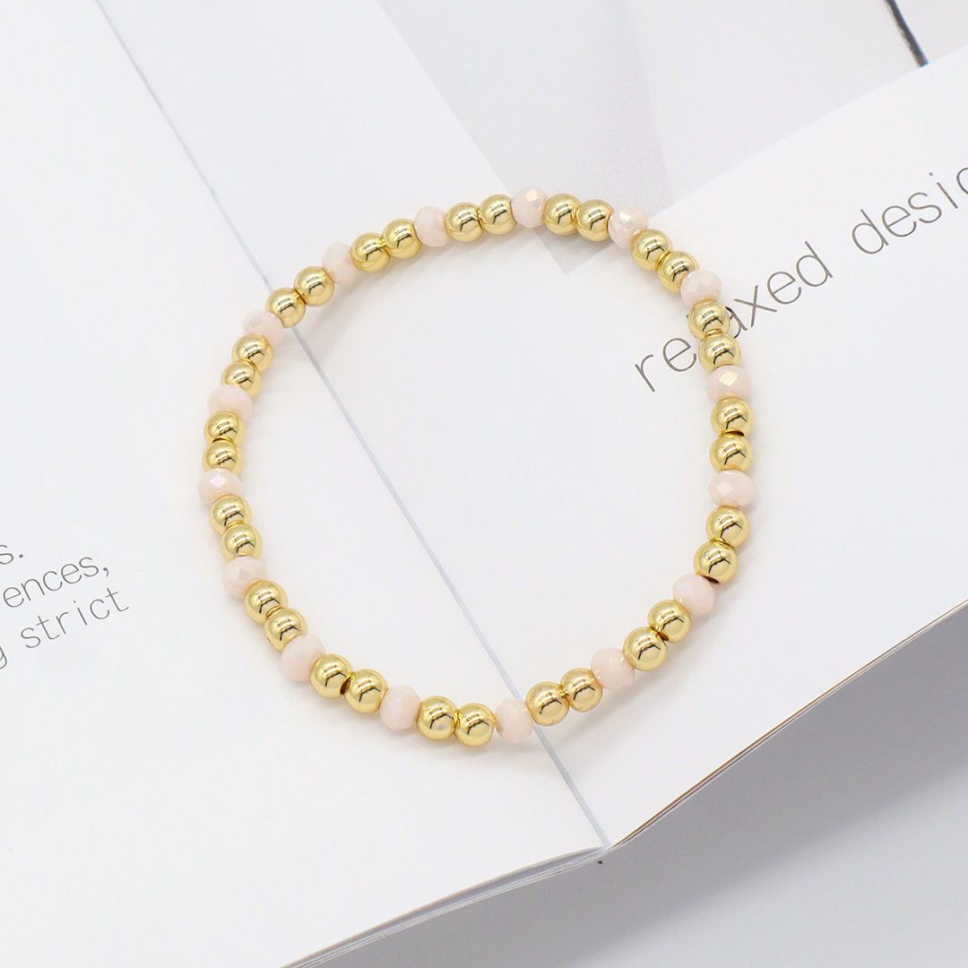 Handmade Ladies Jewelry Custom Glass Crystal Gold Plated beaded Bracelets freshwater natural pearl bracelet