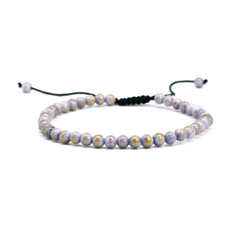 Adjustable Handmade OEM Factory Manufacture Custom 4mm Natural Colorful Jade Beads Woven Friendship Macrame Women Men Bracelet