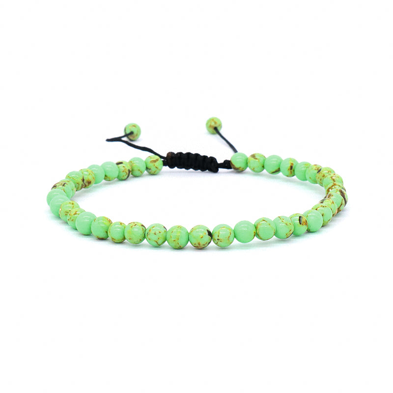 Custom Fashion Jewelry Adjustable Women Men Handmade Cord Braided 4mm Natural Colorful Jade Beads Macrame Friendship Bracelet