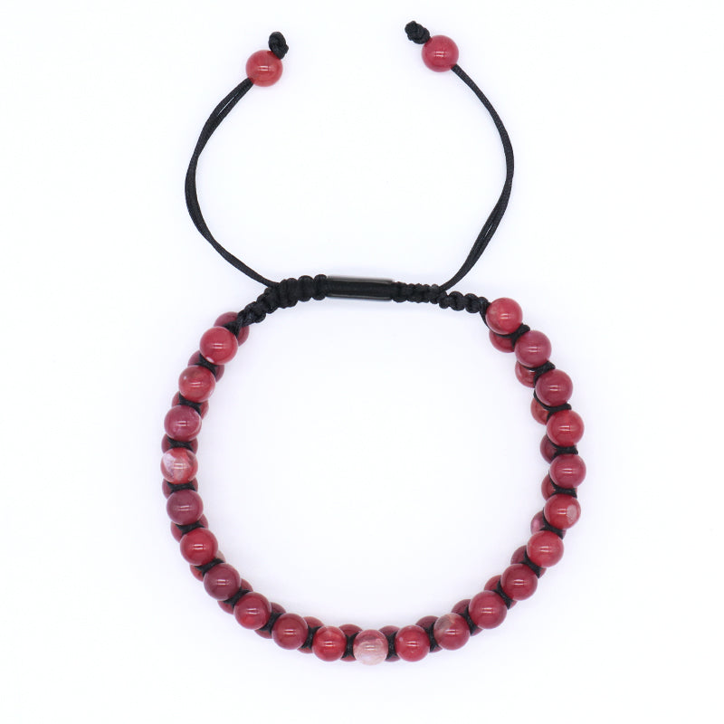 Double Layer Custom Stainless Steel Logo Handmade Natural Braided Ajustable 6mm Colorful Jade Beads Macrame Bracelets For Women