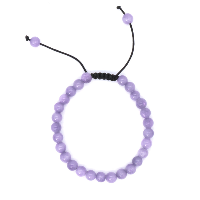 New Design Natural Stone Gemstone Purple Handmade 6mm Colorful Jade Beads Ajustable Woven Friendship Macrame Bracelet For Women