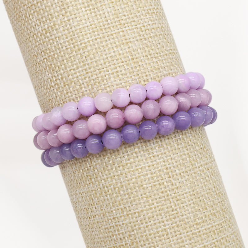 New Design Natural Stone Gemstone Purple Handmade 6mm Colorful Jade Beads Ajustable Woven Friendship Macrame Bracelet For Women