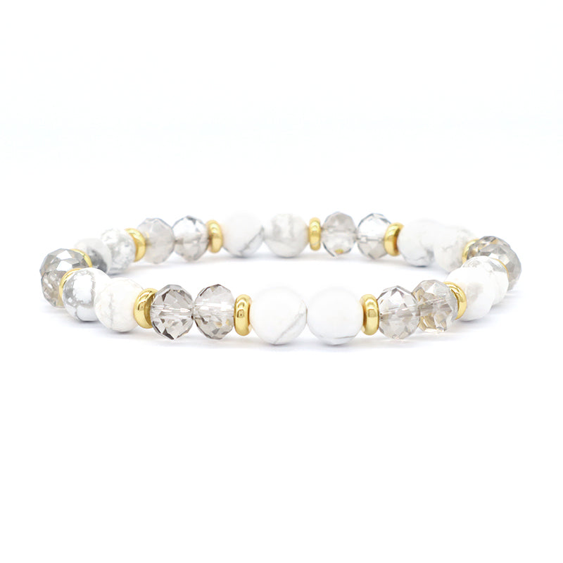 OEM China Factory Wholesale Custom Manufacture Various Elastic Gemstone Healing Energy Glass Crystal Natural Stone Bead Bracelet