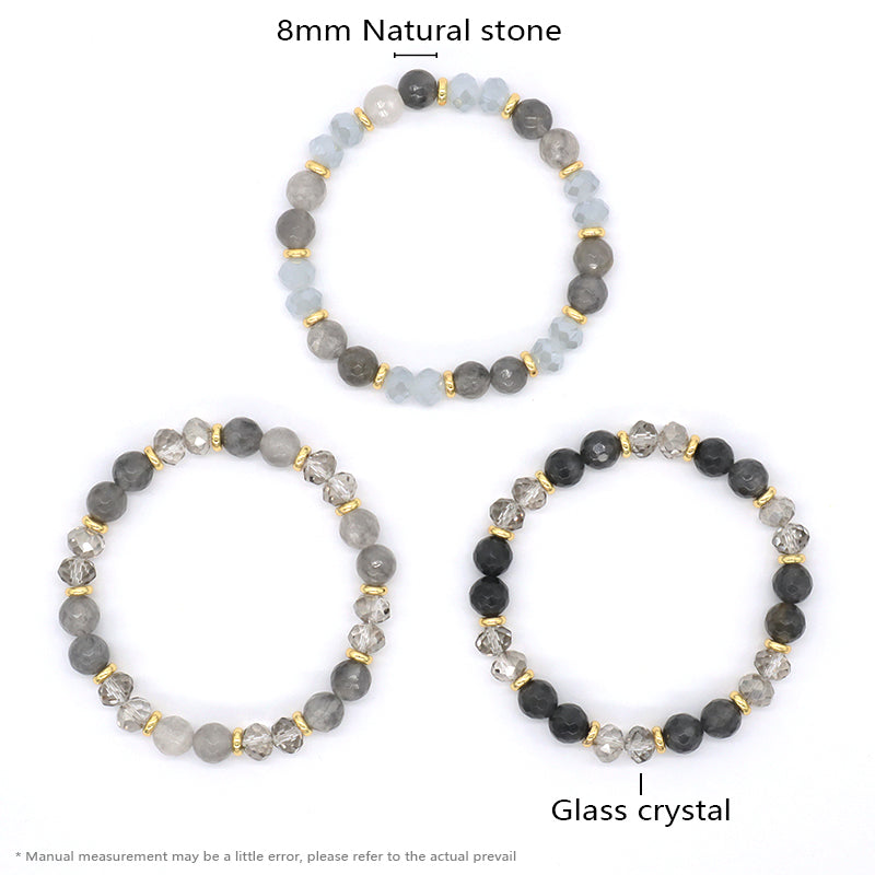 Manufacture OEM China Factory Wholesale Fashion Custom Gemstone Elastic Healing Energy Glass Crystal Bead Natural Stone Bracelet