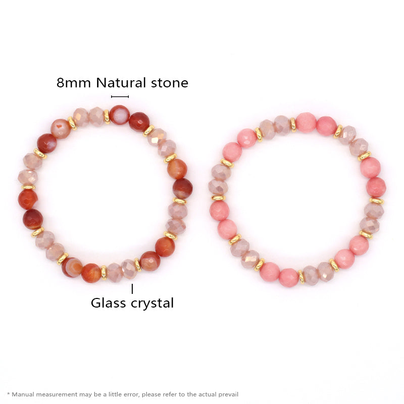 Handmade OEM Factory Wholesale Custom Manufacture Stretch Gemstone Natural Stone Bead Energy Healing Glass Crystal Bracelet