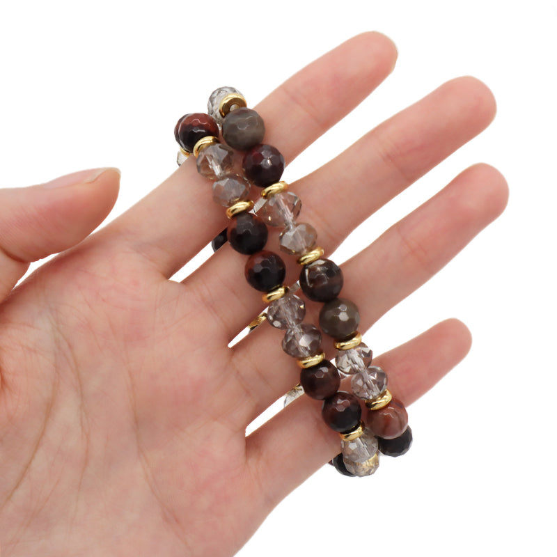 Pulsera Wholesale 8mm Natural Stone Energy Bracelet Women Custom OEM Stretch Handmade Healing Semi-preciuos Stone Beads Bracelet