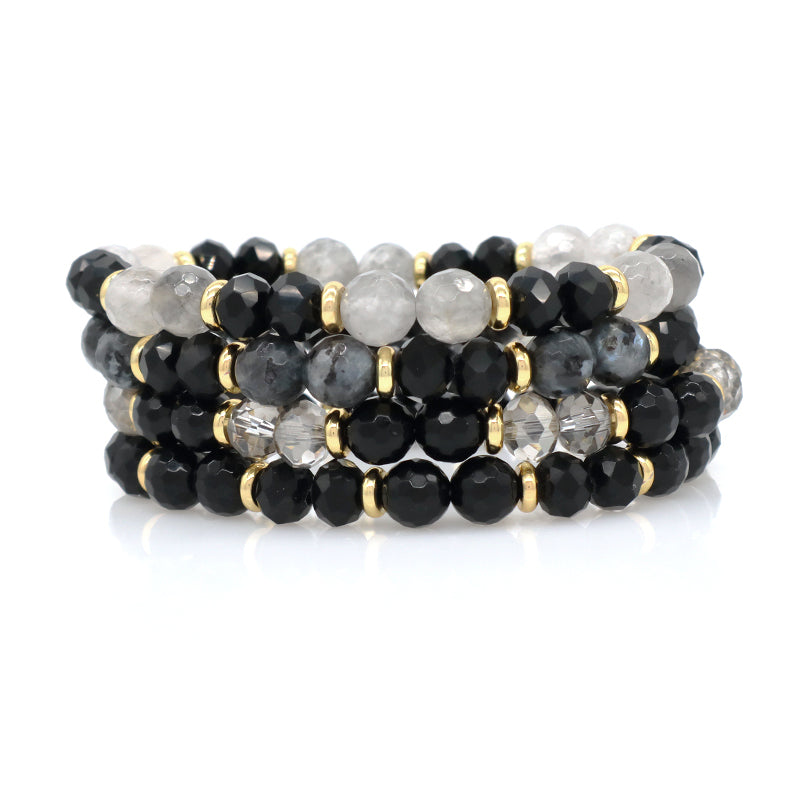 Custom OEM Handmade Healing Semi-preciuos Stone Beads Jewelry Wholesale 8mm Energy Glass Crystal Natural Stone Stretch Bracelet