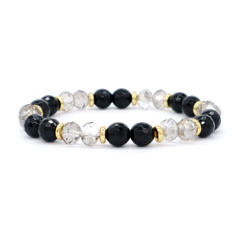 Custom OEM Handmade Healing Semi-preciuos Stone Beads Jewelry Wholesale 8mm Energy Glass Crystal Natural Stone Stretch Bracelet