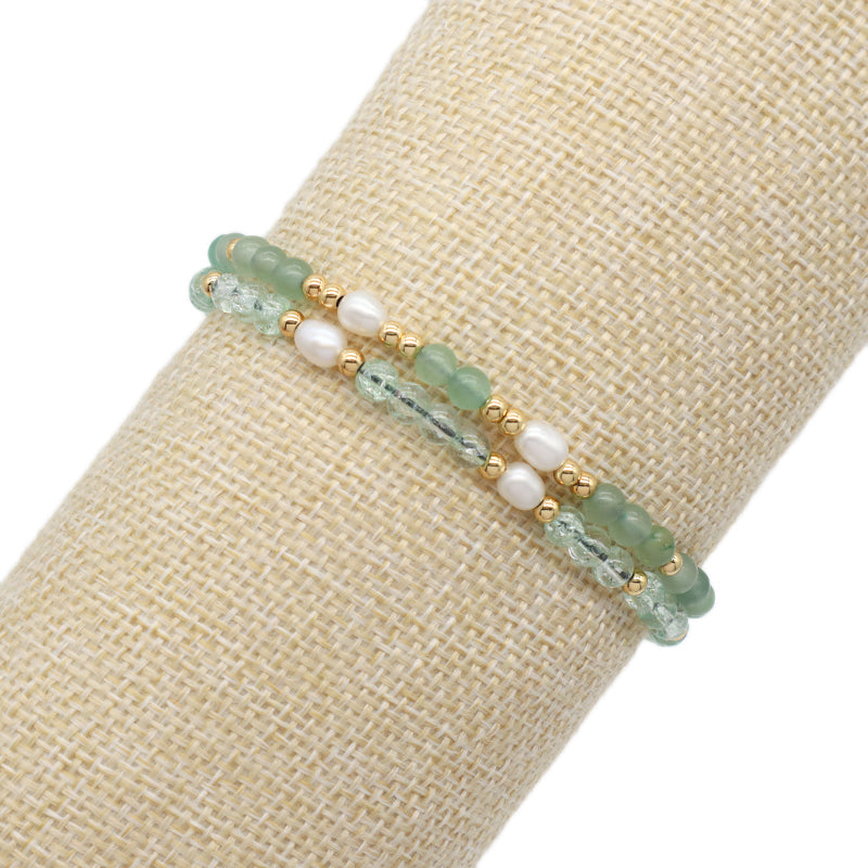 Wholesale Freshwater Pearl Custom Friendship Handmade Ajustable Gemstone Woven Macrame 4mm Natural Stone Beaded Women Bracelet