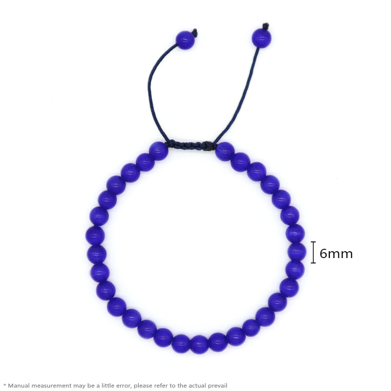 6mm Gemstone Natural Healing Stone Beads Fashion Jewelry Women Gift Handmade Custom OEM Ajustable Woven Macrame Braided Bracelet