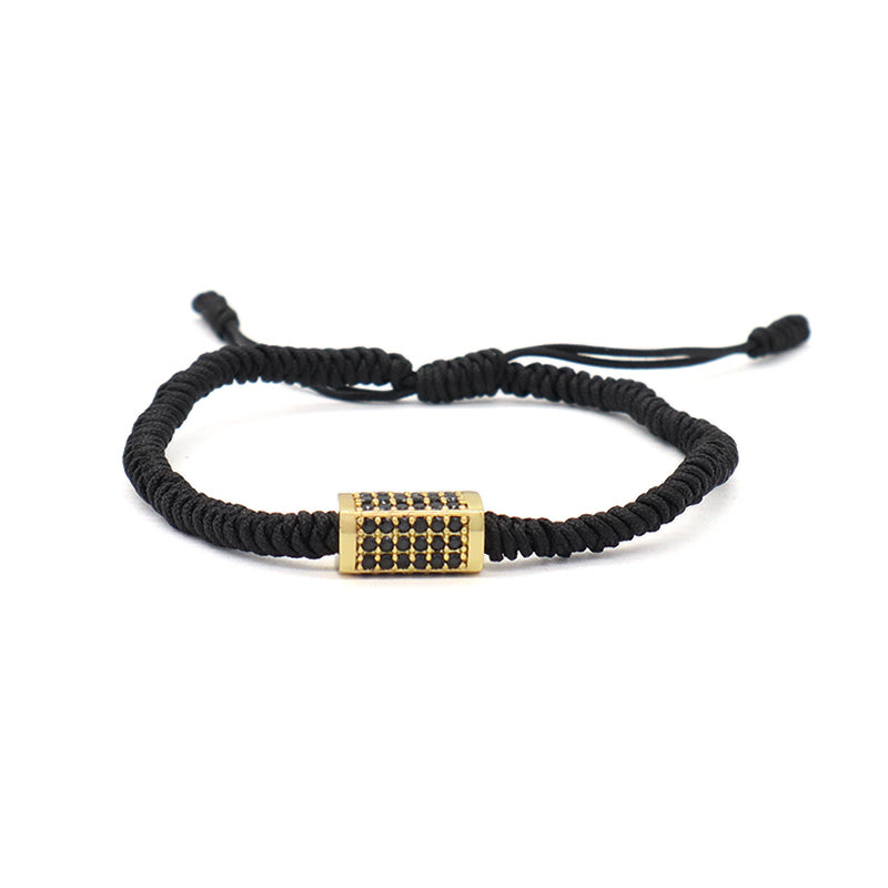 Ajustable Rope Woven Braided Jewelry OEM Customized Wholesale Women Men Gold Plated Connector Moon Charm Handmade Macrame Bracelet