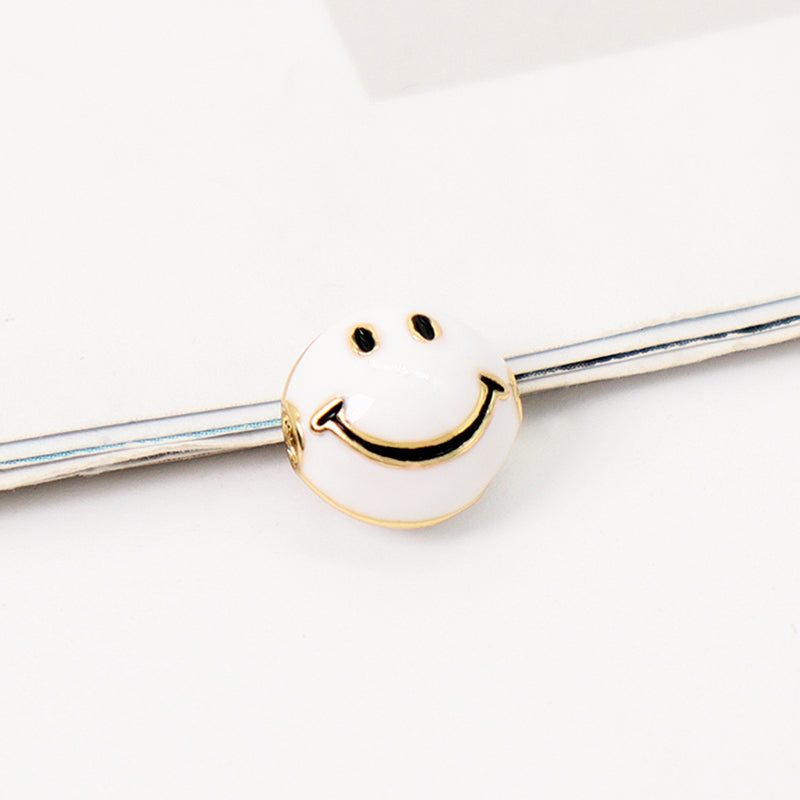 Wholesale Custom China Factory Colorful Cute Smile Charm Accessories Gold Plated Enamel Smiley Face Charms For Jewelry Making
