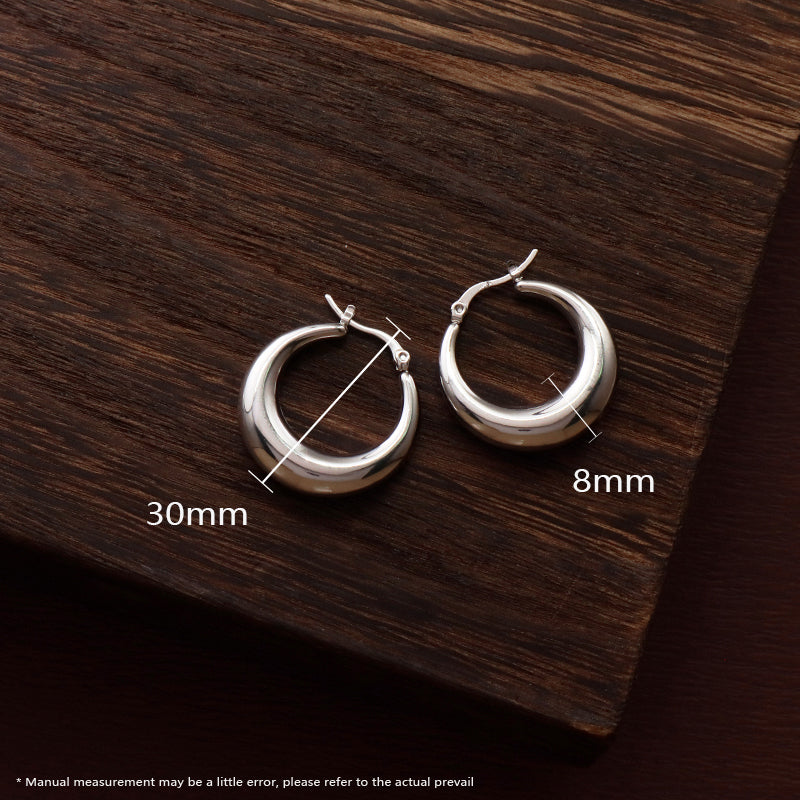 New Bulk Sale Factory Custom Fashion Hoop Earrings Jewelry No Tarnish Stainless Steel Huggie Chunky Earrings For Women Gift