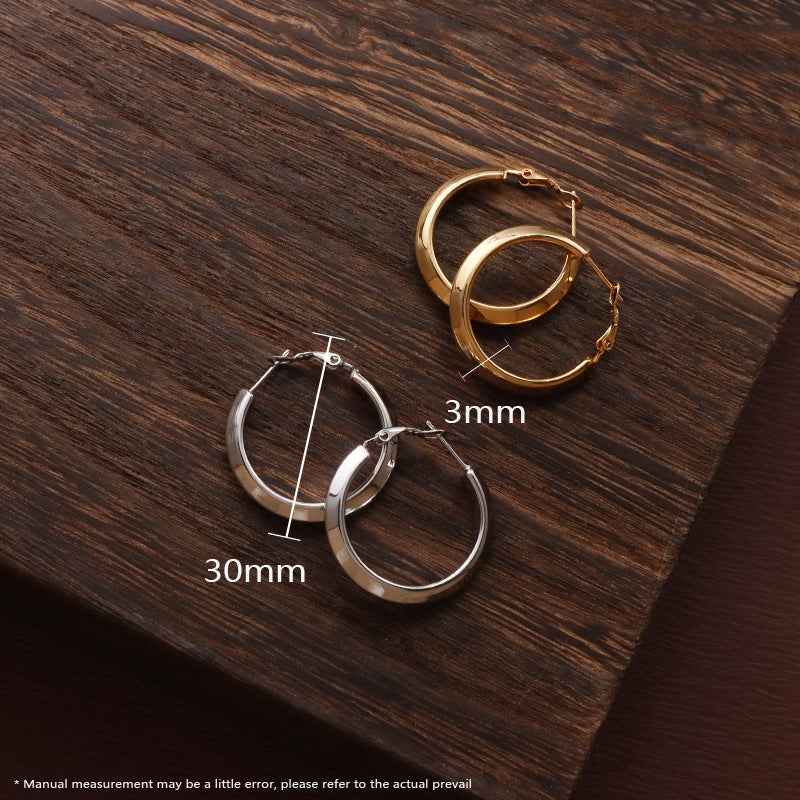 Fashion Design Wholesale Customized Gift Chunky Hoops Earrings Elegant Gold Plated Stainless Steel Fine Women Jewelry Earrings