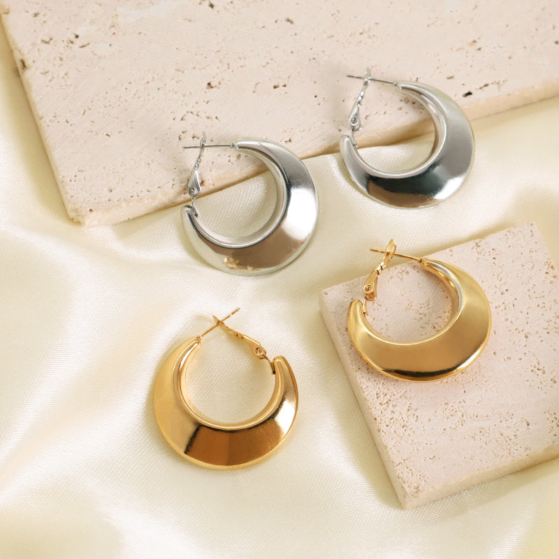 Dainty Gold Filled Huggie Hoop Earrings Jewelry Chunky Gold Plated Stainless Steel Hoops Earrings For Women Fashion Jewelry