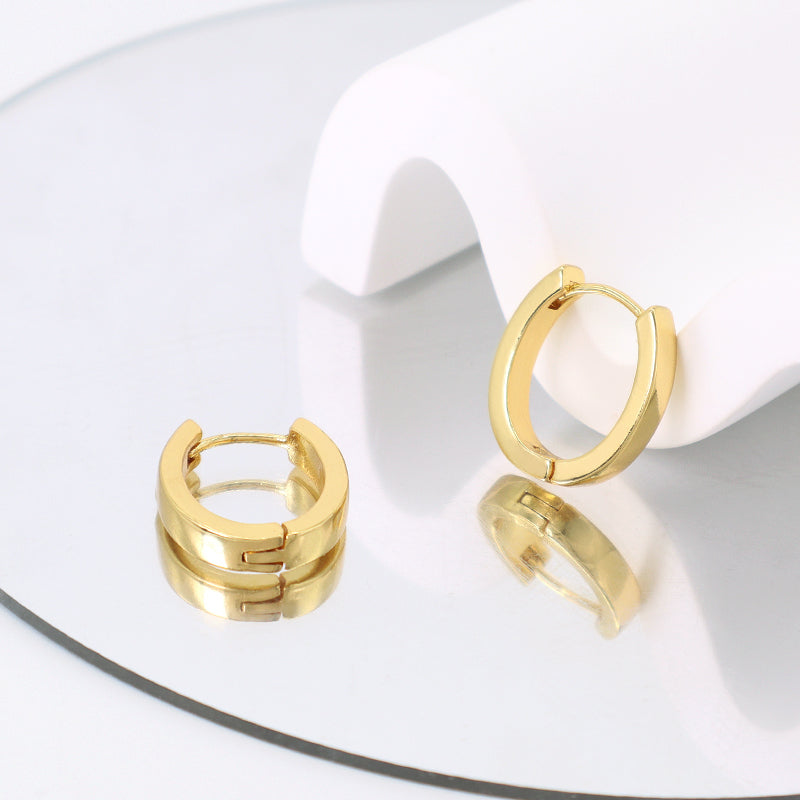 Classic Design Wholesale China Factory Custom Gold Huggie Earrings Fashion Jewelry Gold Plated Hoop Earrings For Women Gift