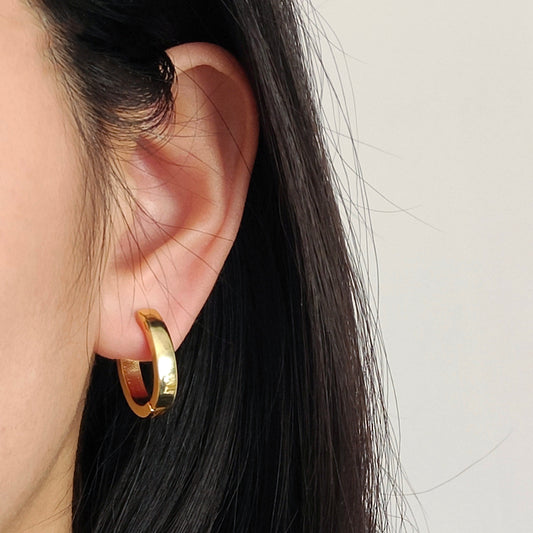 Classic Design Wholesale China Factory Custom Gold Huggie Earrings Fashion Jewelry Gold Plated Hoop Earrings For Women Gift