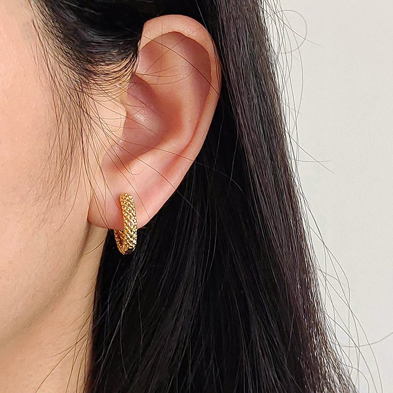 Good Quality Wholesale Custom China Factory Gold Filled Hip Hop Fashion Women Earrings Gift Jewelry Gold Plated Hoop Earrings