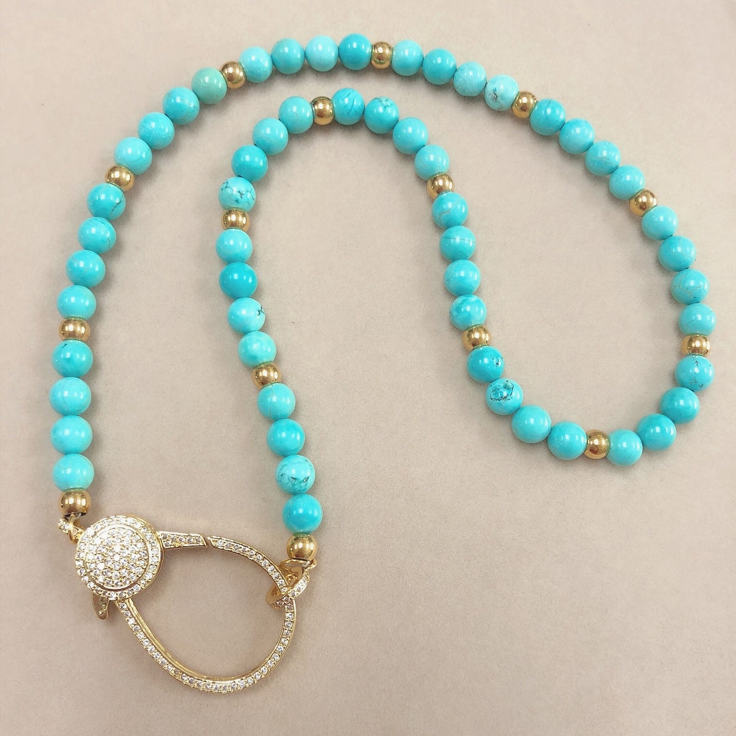 Fashion Women Jewelry necklace OEM Factory Manufacture Green natural stone round beads turquoise necklace