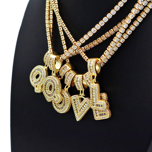 trendy jewelry 2021 women hip hop gold plated initial letter pendant necklaces